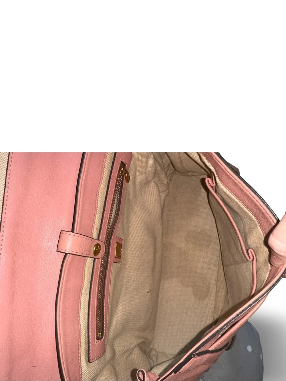 MCM Dusty Rose Leather Satchel Handbag - Women